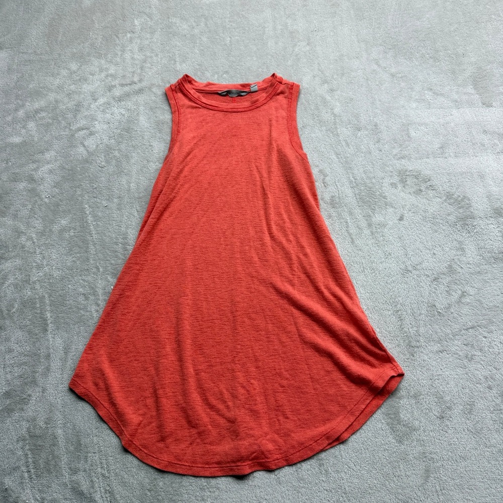 Athleta Tank Top Shirt Women XXS Burnt Orange Relaxed Swing High Neck Activewear